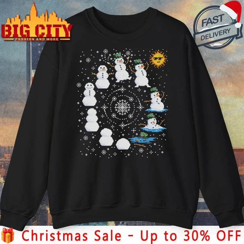 Snowman Life Cycle ugly Christmas shirt Unisex T-shirt, Sweatshirt, Hoodie, Long Sleeve Tee - T-Shirt, Sweatshirt, Hoodie