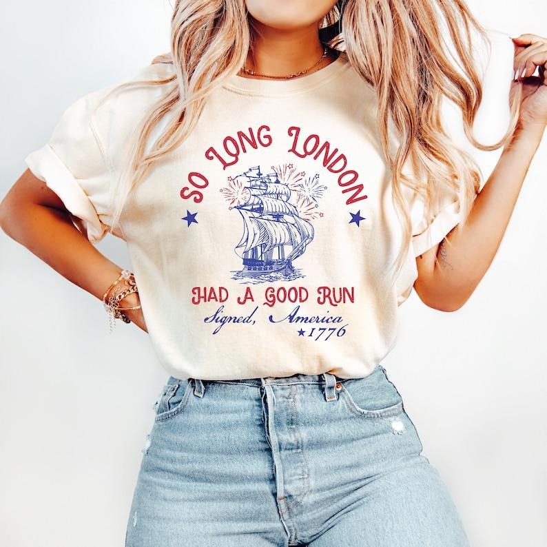 So Long London 4th July Comfort Colors Swiftie Fangirl Her Fourth July Shirt July 4th Shirt T-Shirts, Hoodie, Sweatshirt - T-Shirt, Sweatshirt, Hoodie