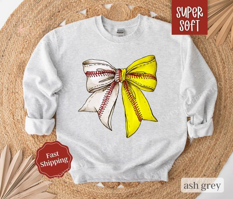Softball Baseball Bow Game Day Baseball Fall T-Shirts, Hoodie, Sweatshirt - T-Shirt, Sweatshirt, Hoodie