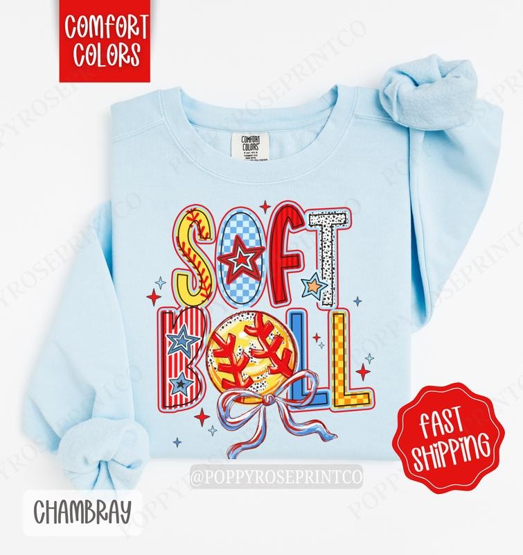 Softball Comfort Colors Softball Cute Softball T-Shirts, Hoodie, Sweatshirt - T-Shirt, Sweatshirt, Hoodie