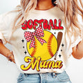 Softball Mama Retro Game Day Coquette Bow Sports T-Shirts, Hoodie, Sweatshirt - T-Shirt, Sweatshirt, Hoodie