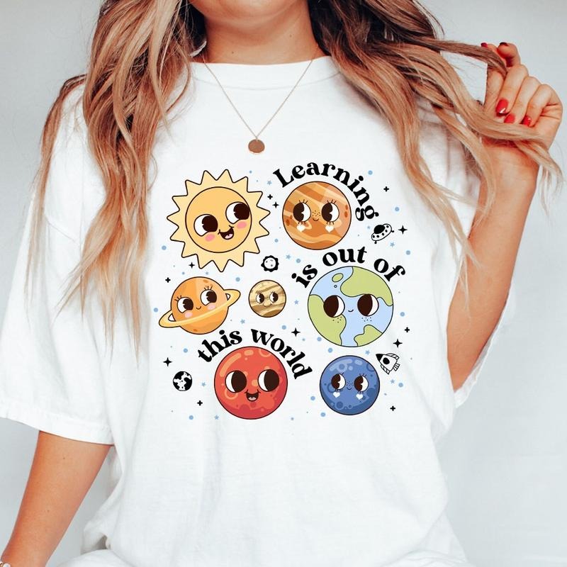 Solar System Teacher Shirts Teacher Back School Shirt Teacher Appreciation Her Cute Outer Space Science Teacher Learning Is Out This World Shirts Teach Shirt Cute Teacher Tops T-Shirts, Hoodie, Sweatshirt - T-Shirt, Sweatshirt, Hoodie