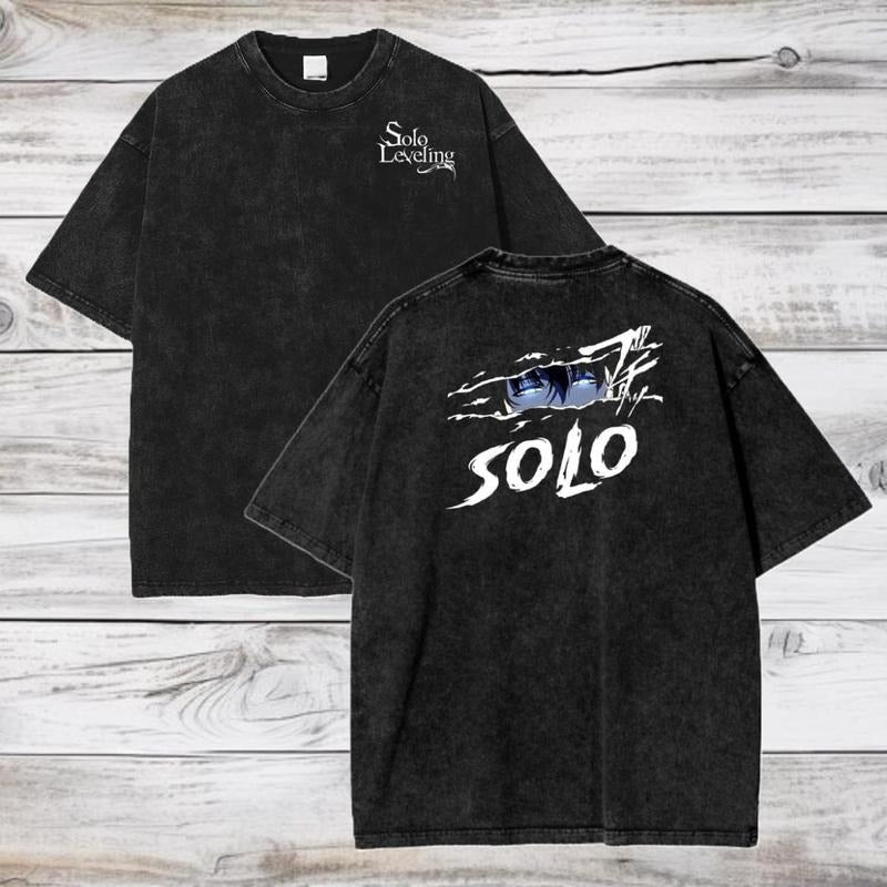Solo Leveling Anime Acid Wash Jinwoo Sung Anime Him Lightweight Feel Moves You Fun Graphics T-Shirts, Hoodie, Sweatshirt - T-Shirt, Sweatshirt, Hoodie