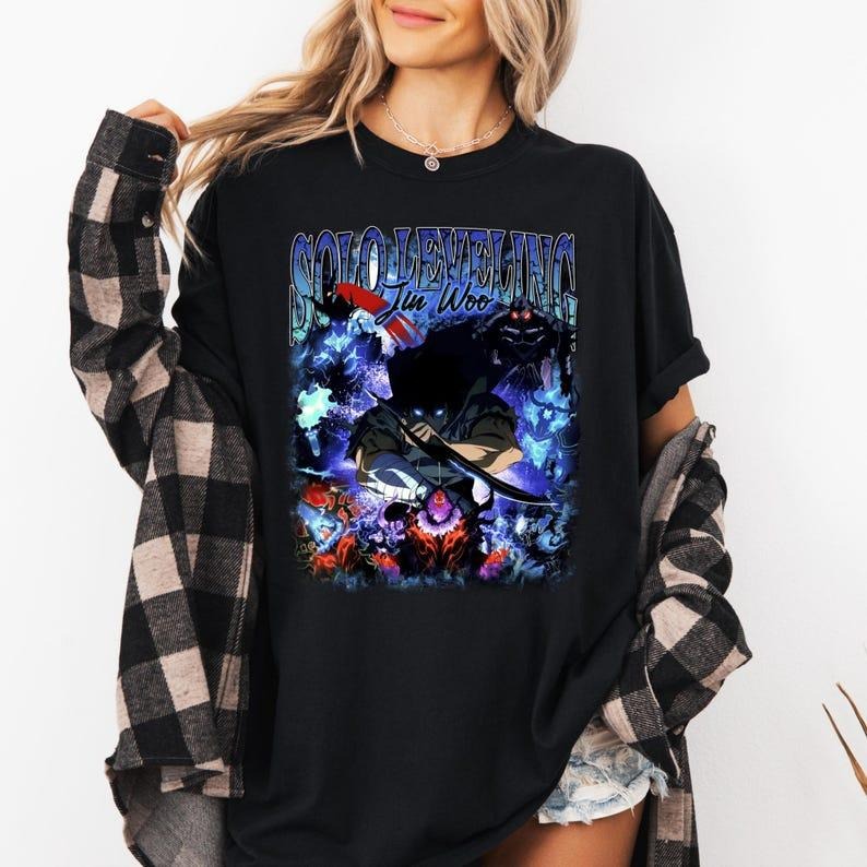 Solo Leveling Shirt Jin Woo Beru Anime Shirt Anime Japanese Manga T-Shirts, Hoodie, Sweatshirt - T-Shirt, Sweatshirt, Hoodie