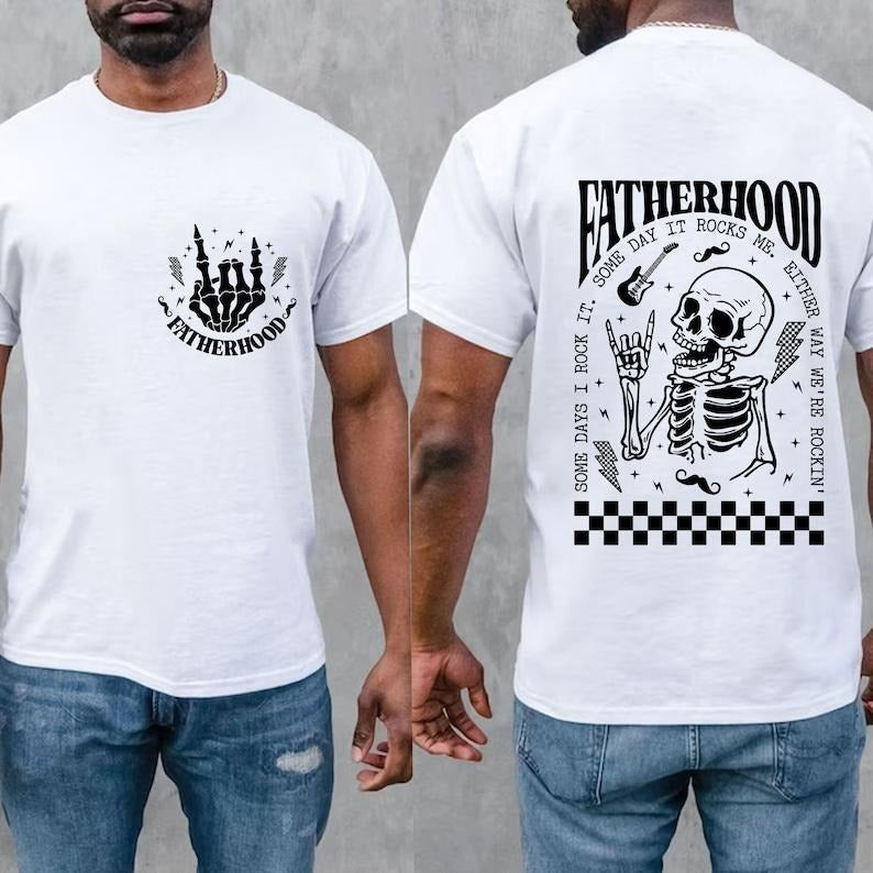 Some Days Rock Some Day Rocks Me Either Way We'Re Rockin' Fatherhood Dad Funny Skeleton T-Shirts, Hoodie, Sweatshirt - T-Shirt, Sweatshirt, Hoodie