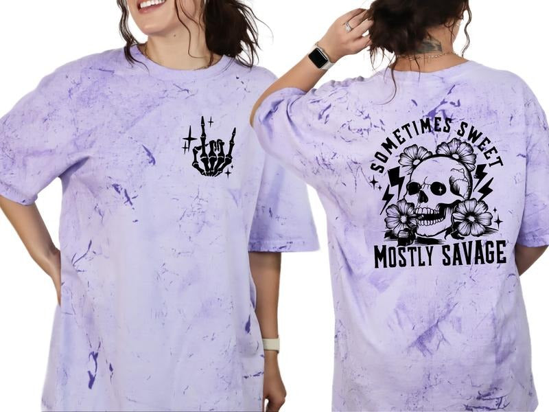 Sometimes Sweet Mostly Savage Sizing Casual Skeleton Shirt Snarky & Offensive Shirt T-Shirts, Hoodie, Sweatshirt - T-Shirt, Sweatshirt, Hoodie
