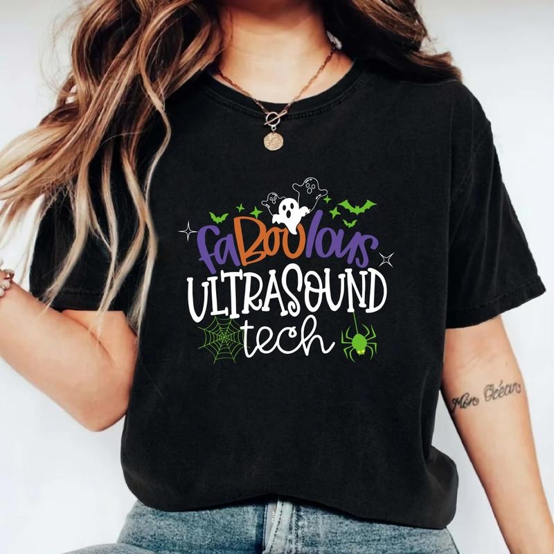 Sonographer Halloween Spooky Ghost Ultrasound Tech Shirt Matching Sonography Student T-Shirts, Hoodie, Sweatshirt - T-Shirt, Sweatshirt, Hoodie