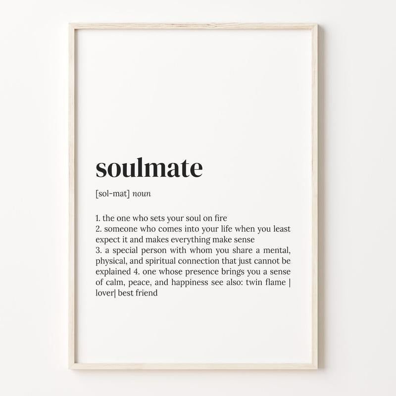 Soulmate Definition Print Dictionary Poster Quote Wall Art Sister Soulmate Quote Soulmate Poster Prints No Frame Him Her Bedroom Wall Decor Wall Art Home Decor Poster Room Artwork Landscape T-Shirts, Hoodie, Sweatshirt - T-Shirt, Sweatshirt, Hoodie