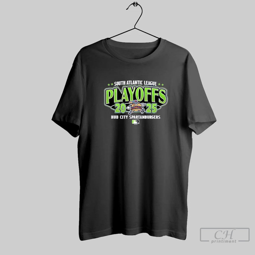 South Atlantic League Playoffs 2025 Hub City Spartanburgers Baseball T Shirt Unisex T-shirt, Sweatshirt, Hoodie, Long Sleeve Tee - T-Shirt, Sweatshirt, Hoodie