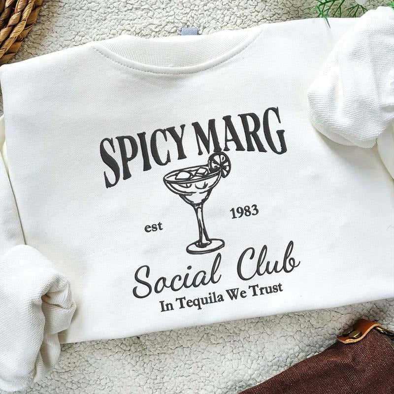 Spicy Margarita Social Club Spicy Marg Tequila Lover Shirt Cocktail Lover Funny Drinking Shirt T-Shirts, Hoodie, Sweatshirt - T-Shirt, Sweatshirt, Hoodie