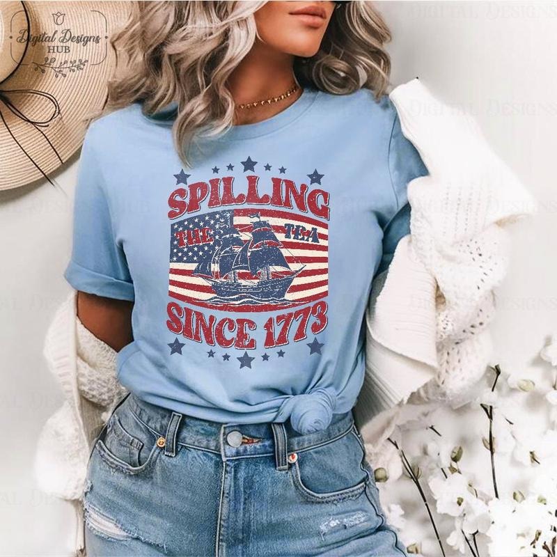 Spilling Tea Since 1773 Funny 4th July Shirt Independence Day Patriotic Shirt Usa Usa Shirt T-Shirts, Hoodie, Sweatshirt - T-Shirt, Sweatshirt, Hoodie