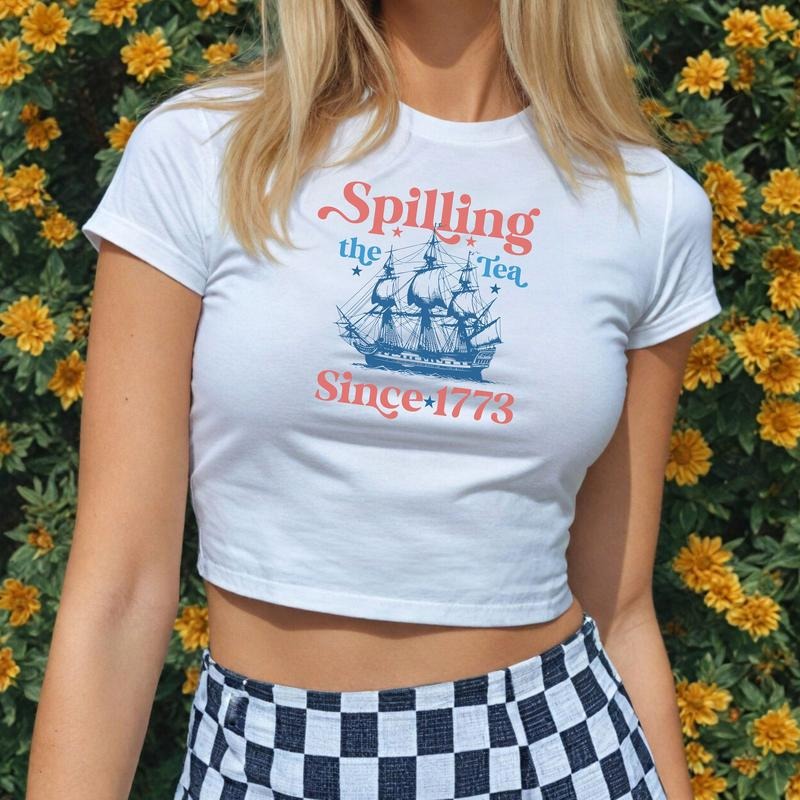 Spilling Tea Since 1773 4th July Baby Shirt Patriotic American USA Patriotic 4th July Baby Retro Summer T-Shirts, Hoodie, Sweatshirt - T-Shirt, Sweatshirt, Hoodie