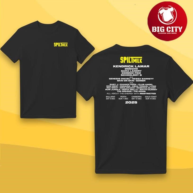 Spilt Milk 2025 Block Tour Two Sided Shirt Unisex T-shirt, Sweatshirt, Hoodie, Long Sleeve Tee - T-Shirt, Sweatshirt, Hoodie