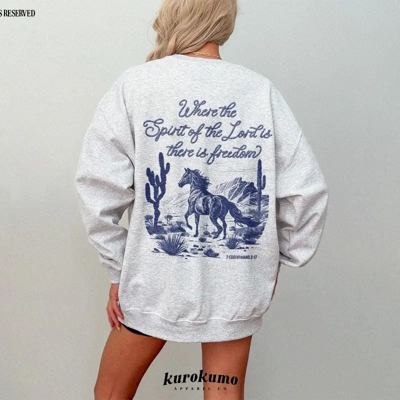 Spirit Lord Bible Verse Western Horse Christian Faith Based Worship Catholic Religious 2024 T-Shirts, Hoodie, Sweatshirt - T-Shirt, Sweatshirt, Hoodie