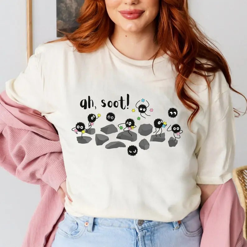 Spirited Away Inspired Soot Sprite 'Ah Soot' Softstyle T-Shirts, Hoodie, Sweatshirt - T-Shirt, Sweatshirt, Hoodie