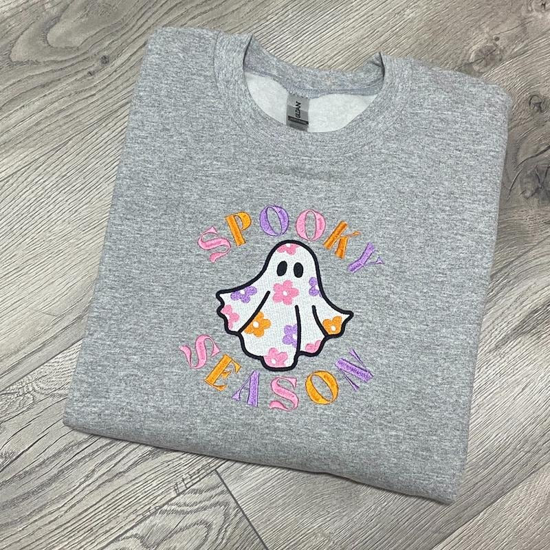 Spooky Season Groovy Floral Ghost T-Shirts, Hoodie, Sweatshirt - T-Shirt, Sweatshirt, Hoodie