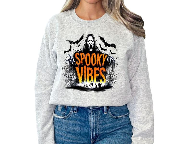 Spooky Horror Movie Halloween Halloween Long Sleeve Casual Halloween Shirt Everyday Womenswear Halloween T-Shirts, Hoodie, Sweatshirt - T-Shirt, Sweatshirt, Hoodie