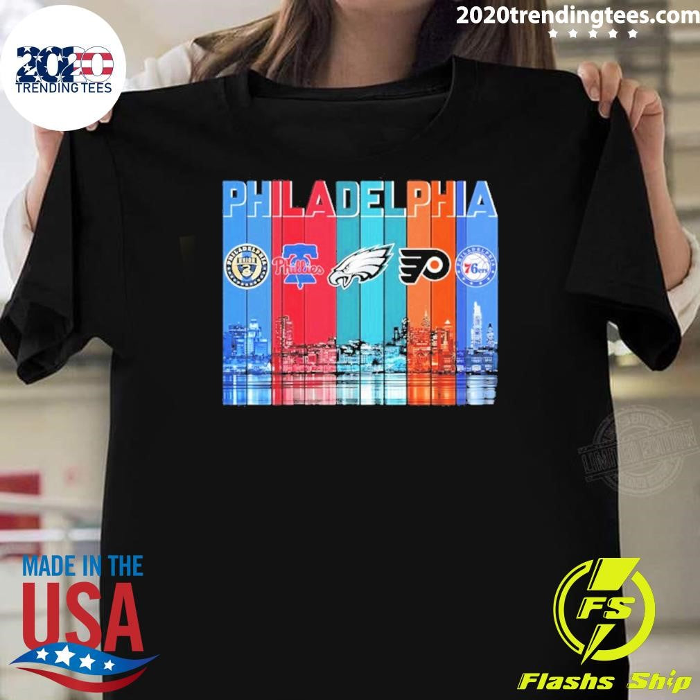 Sports City Philadelphia Skyline Graphic 2026 Shirt Unisex T-shirt, Sweatshirt, Hoodie, Long Sleeve Tee - T-Shirt, Sweatshirt, Hoodie