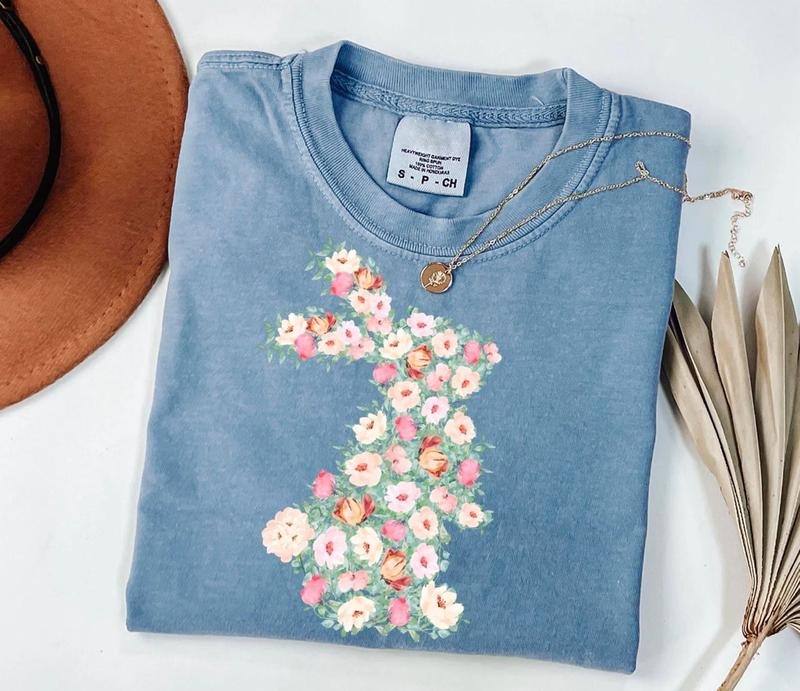 Spring Floral Easter Bunny Shirt Easter Bunny Bunny Floral Rabbit Shirt Spring Easter Cute Bunny T-Shirts, Hoodie, Sweatshirt - T-Shirt, Sweatshirt, Hoodie