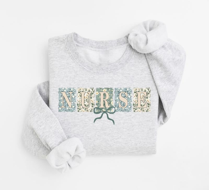 Spring Floral Nurse Coquette Nurse Bow Nursing Nursing Life Shirt Graduation New Nurse RN ER ICU NICU Nurse Shirt T-Shirts, Hoodie, Sweatshirt - T-Shirt, Sweatshirt, Hoodie