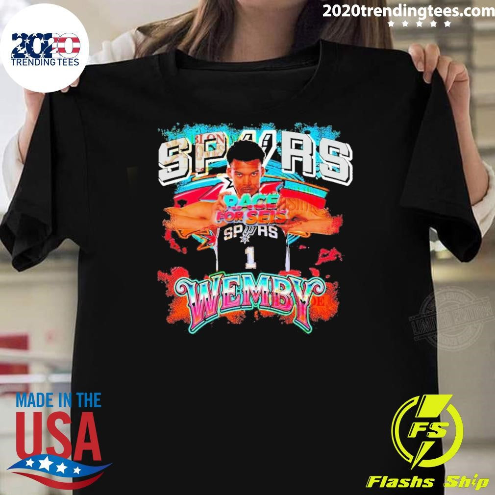 Spurs Race For Seis Spurs Victor Wembanyama Shirt Unisex T-shirt, Sweatshirt, Hoodie, Long Sleeve Tee - T-Shirt, Sweatshirt, Hoodie