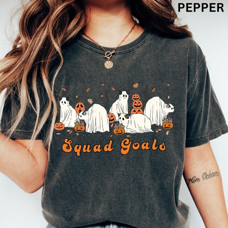 Squad Goals Cats Halloween Shirt Dancing Cats Shirt Cat Shirt Comfort Colors Halloween Shirt Casual Shirt Halloween Halloween Casual Cotton Halloween T-Shirts, Hoodie, Sweatshirt - T-Shirt, Sweatshirt, Hoodie