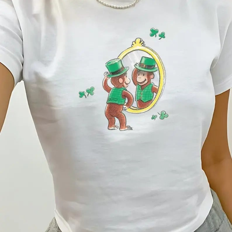 St Patrick'S Day Baby Lucky Girl Clover Cute Green Irish Top Retro Y2K Vintage Pinterest 90s T-Shirts, Hoodie, Sweatshirt - T-Shirt, Sweatshirt, Hoodie
