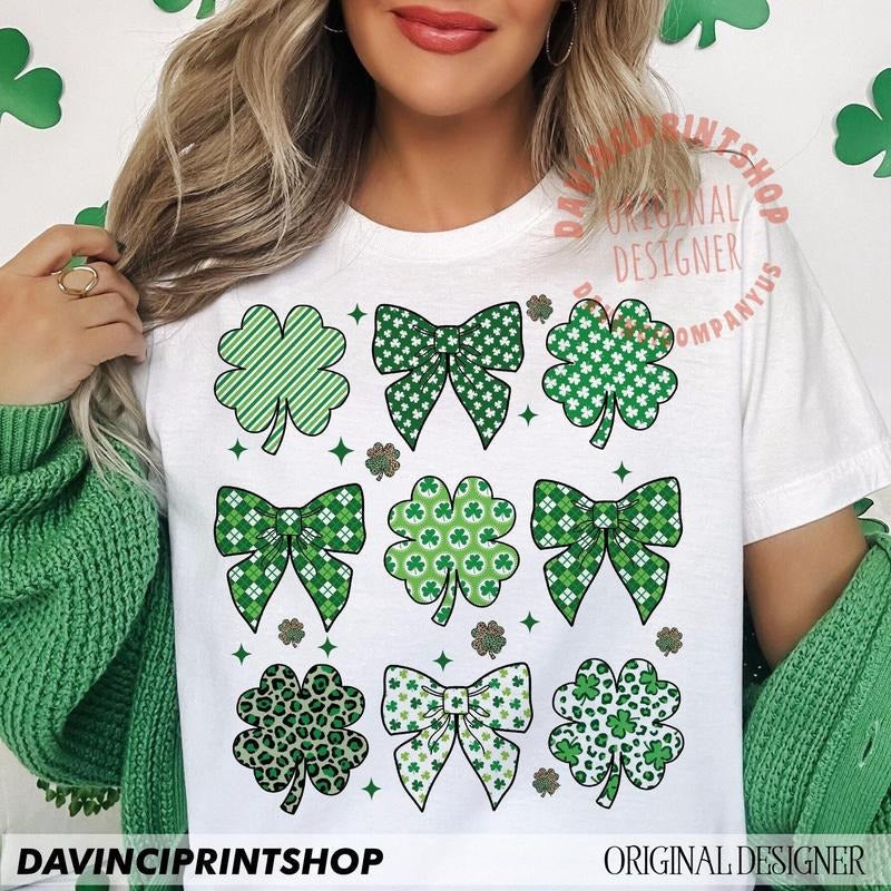St Patrick'S Day Coquette Lucky Shamrock St Patrick'S Day Retro St Patrick'S Day Irish Shamrock Lucky T-Shirts, Hoodie, Sweatshirt - T-Shirt, Sweatshirt, Hoodie