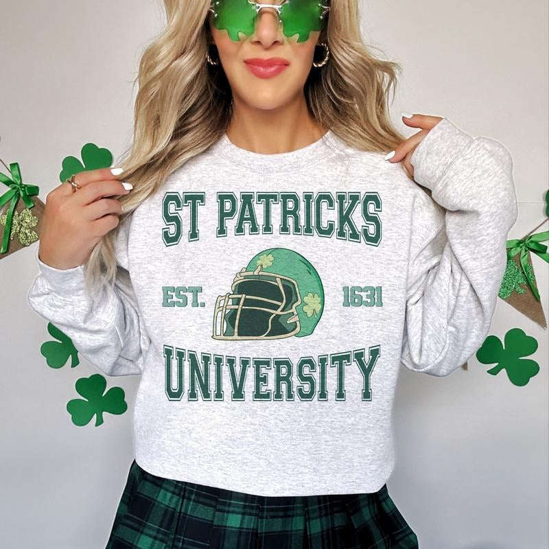 St Patrick'S University St Patty'S Day Lucky Shamrock Football T-Shirts, Hoodie, Sweatshirt - T-Shirt, Sweatshirt, Hoodie