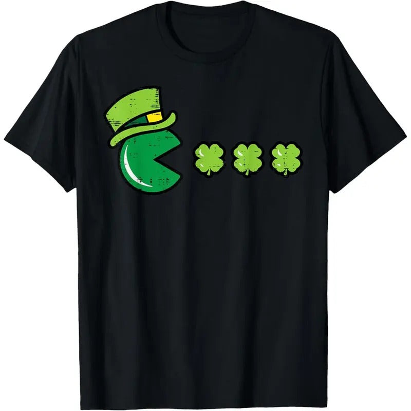 St Patricks Day Eating Shamrock Retro Gamer Made USA T-Shirts, Hoodie, Sweatshirt - T-Shirt, Sweatshirt, Hoodie