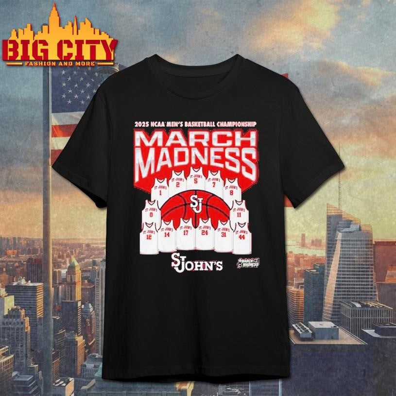 St. Johns Red Storm March Madness 2025 Ncaa Mens Basketball Championship Shirt Unisex T-shirt, Sweatshirt, Hoodie, Long Sleeve Tee - T-Shirt, Sweatshirt, Hoodie
