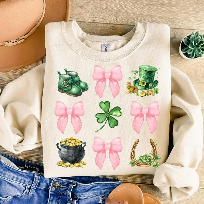 St. Patrick'S Day Coquette Lucky Shamrock St. Patty'S Day Coquette Bow Irish Lucky T-Shirts, Hoodie, Sweatshirt - T-Shirt, Sweatshirt, Hoodie