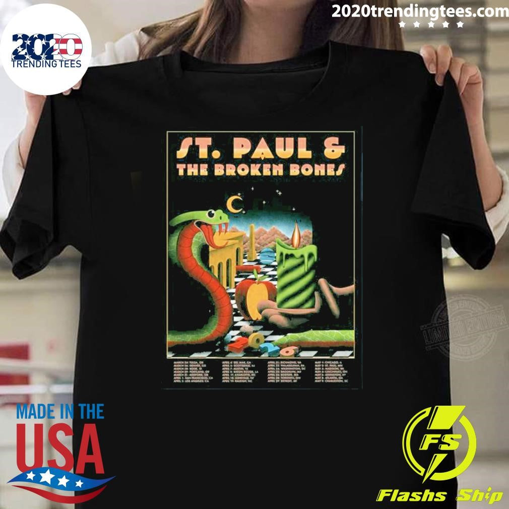 St. Paul And The Broken Bones 2026 North America Tour Shirt Unisex T-shirt, Sweatshirt, Hoodie, Long Sleeve Tee - T-Shirt, Sweatshirt, Hoodie