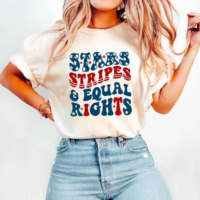 Stars Stripes Equal Rights Shirt Retro 4th July Liberal American Patriotic Shirt Feminist American T-Shirts, Hoodie, Sweatshirt - T-Shirt, Sweatshirt, Hoodie