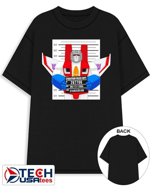 Starscream Cybertron Police Dept. mugshot shirt Unisex T-shirt, Sweatshirt, Hoodie, Long Sleeve Tee - T-Shirt, Sweatshirt, Hoodie
