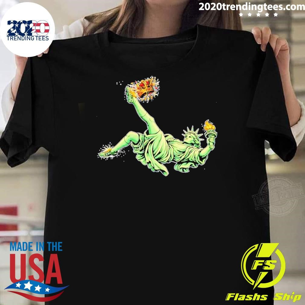 Statue Of Liberty Democracy No Kings Anti-trump Protest Shirt Unisex T-shirt, Sweatshirt, Hoodie, Long Sleeve Tee - T-Shirt, Sweatshirt, Hoodie