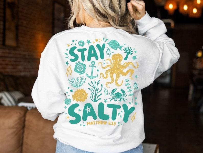 Stay Salty Matthew Retro Shirt Bible Affirmation Boho Bible Shirt Dear Person Behind Me T-Shirts, Hoodie, Sweatshirt - T-Shirt, Sweatshirt, Hoodie