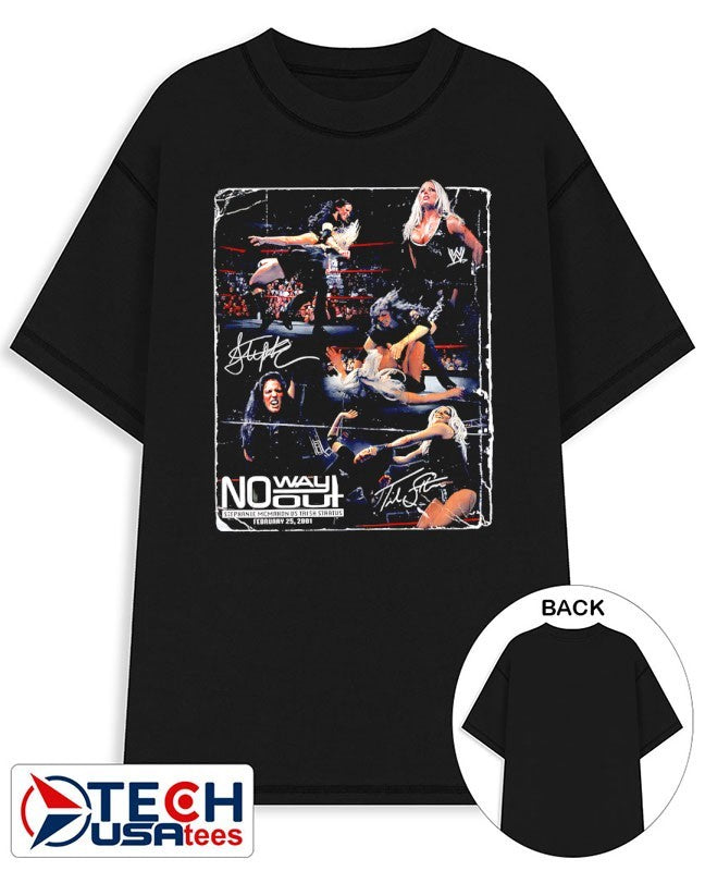 Stephanie McMahon vs Trish Stratus no way out 25th anniversary shirt Unisex T-shirt, Sweatshirt, Hoodie, Long Sleeve Tee - T-Shirt, Sweatshirt, Hoodie