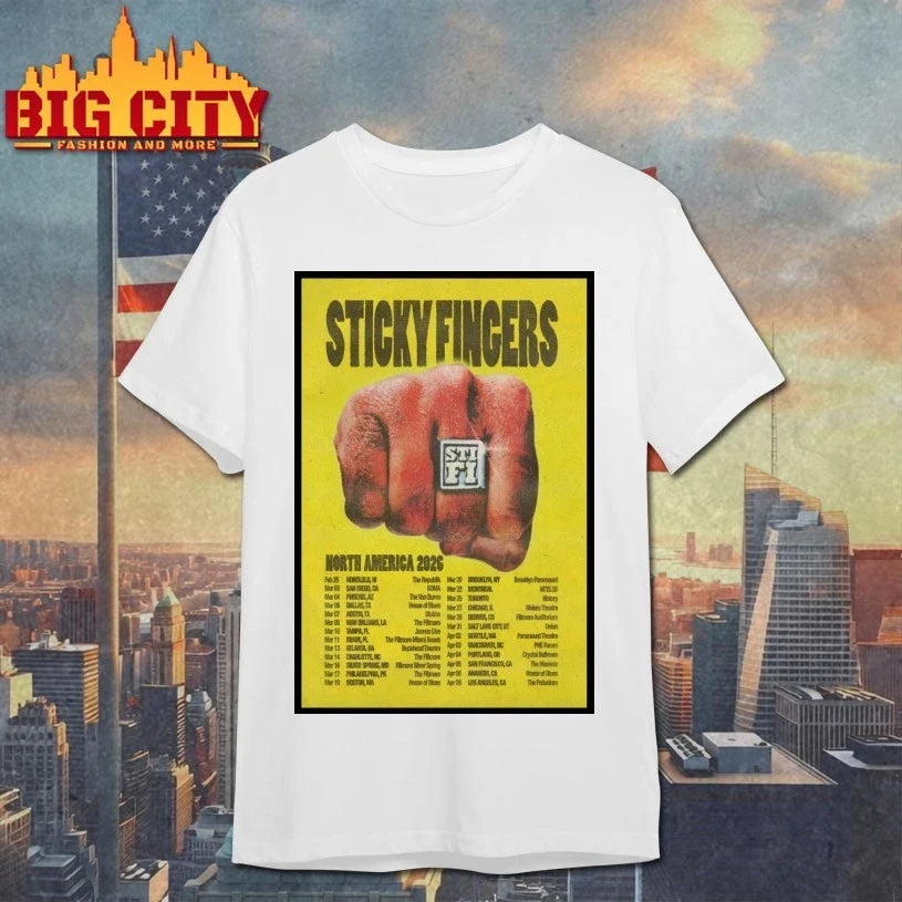 Sticky Fingers North America 2026 Shows Poster shirt Unisex T-shirt, Sweatshirt, Hoodie, Long Sleeve Tee - T-Shirt, Sweatshirt, Hoodie