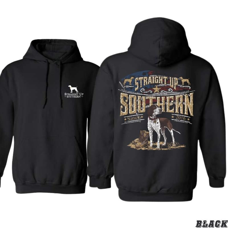 Straight Up Southern Classic Southern Pride Loyal Hunting Dog Graphics Camo Country Dog Lovers Southern Lifestyle Enthusiasts Warm Comfort True Southern Spirit Menswear T-Shirts, Hoodie, Sweatshirt - T-Shirt, Sweatshirt, Hoodie