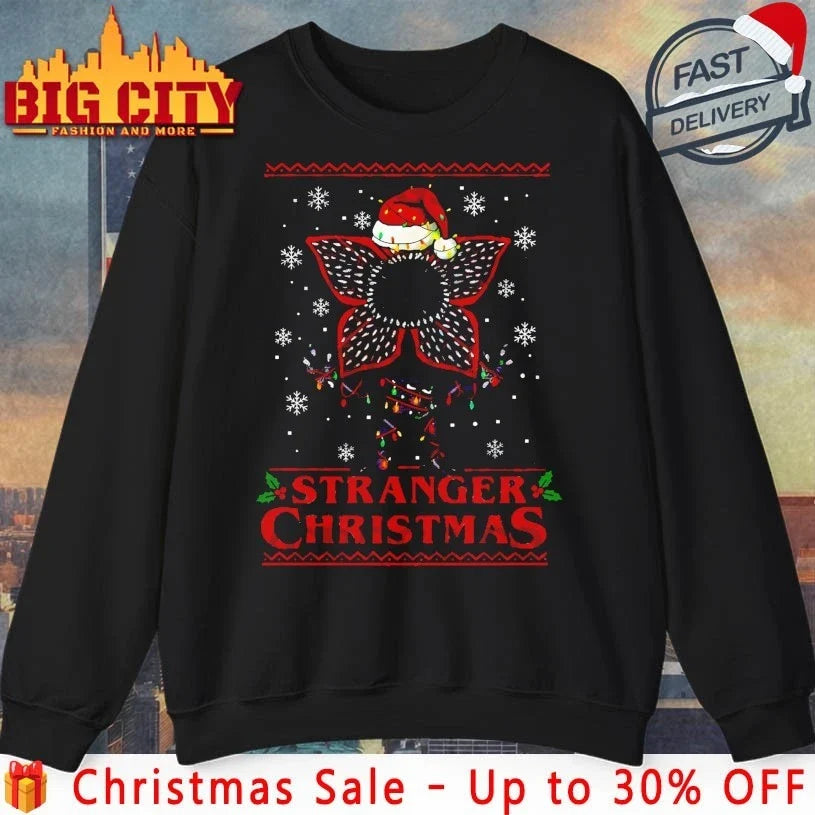 Stranger Christmas Creepy Demogorgon ugly christmas shirt Unisex T-shirt, Sweatshirt, Hoodie, Long Sleeve Tee - T-Shirt, Sweatshirt, Hoodie