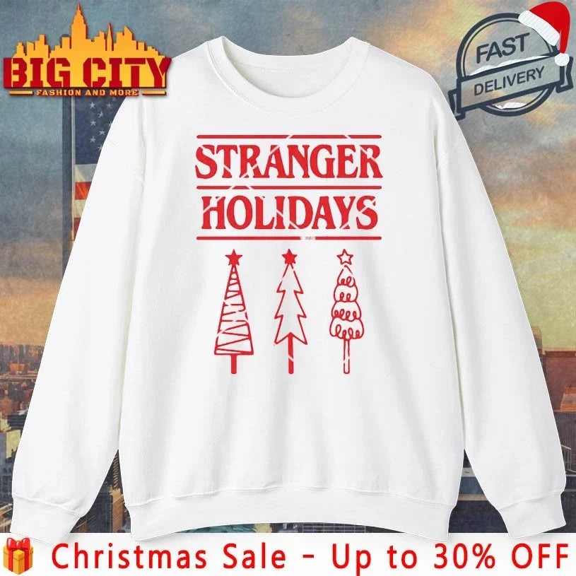 Stranger Holidays Christmas 2025 shirt Unisex T-shirt, Sweatshirt, Hoodie, Long Sleeve Tee - T-Shirt, Sweatshirt, Hoodie