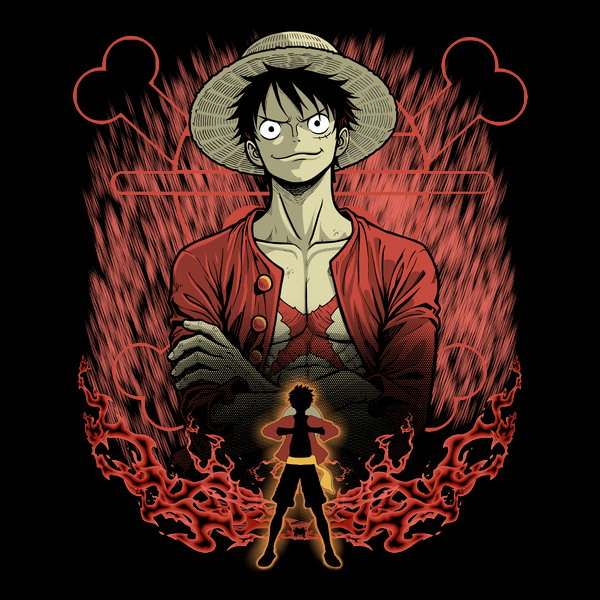 Straw Hat Captain Shadowwork Unisex T-shirt, Sweatshirt, Hoodie, Long Sleeve Tee - T-Shirt, Sweatshirt, Hoodie