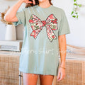 Strawberry Patchwork Bow Shirt Bay Comfort Colors Girly Bow T-Shirts, Hoodie, Sweatshirt - T-Shirt, Sweatshirt, Hoodie