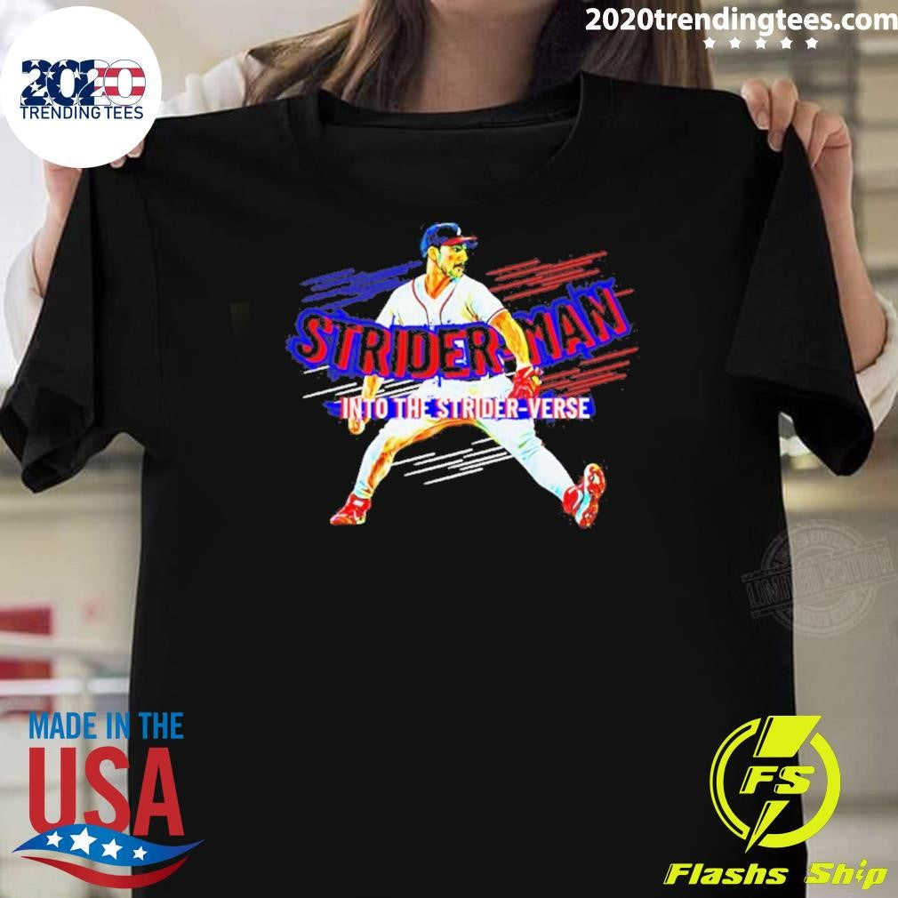 Strider-man Atlanta Braves Into The Strider Verse Shirt Unisex T-shirt, Sweatshirt, Hoodie, Long Sleeve Tee - T-Shirt, Sweatshirt, Hoodie