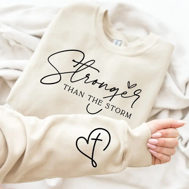 Stronger Than Storm Boho Self Care Inspirational Christian Bible Verse T-Shirts, Hoodie, Sweatshirt - T-Shirt, Sweatshirt, Hoodie