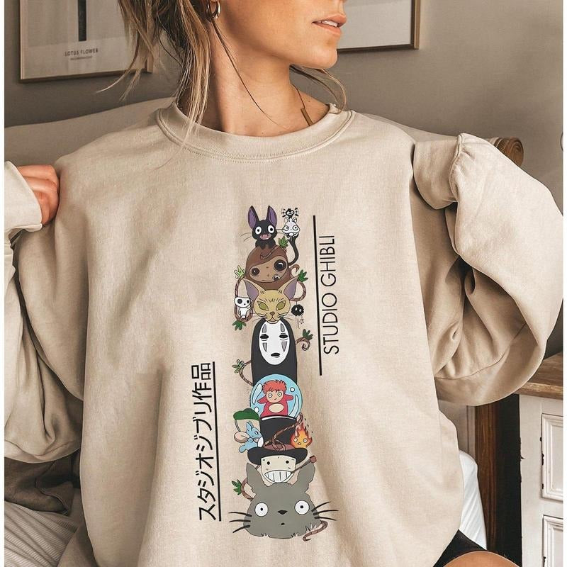 Studio Ghibli Character Anime Fans Shirt My Neighbor Totoro Ponyo Kiki Delivery Howl Moving Castle T-Shirts, Hoodie, Sweatshirt - T-Shirt, Sweatshirt, Hoodie