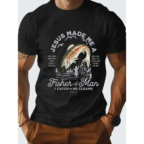 " I Will Make You Fishers " Short Sleeve Casual Summer Inspirational Quote Made USA T-Shirts, Hoodie, Sweatshirt - T-Shirt, Sweatshirt, Hoodie
