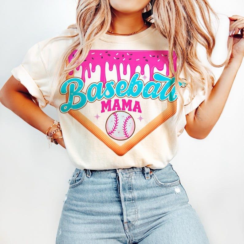 Baseball Ice Cream Print Shirt Sport Mom Game Day Essential T-Shirts, Hoodie, Sweatshirt - T-Shirt, Sweatshirt, Hoodie