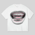 Sketch Printed Retro Metal Lips Vintage Cotton Medium Short Sleeve Casual Streetwear Printed Menswear Top T-Shirts, Hoodie, Sweatshirt - T-Shirt, Sweatshirt, Hoodie